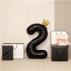 Воздушный шар фольгированный 40" «Цифра 2 с короной»