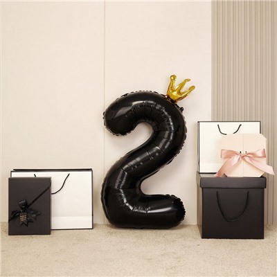 Воздушный шар фольгированный 40" «Цифра 2 с короной»