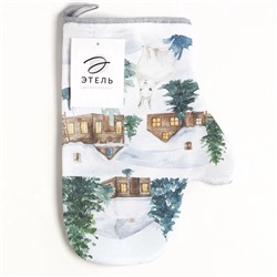 Варежка-прихватка новогодняя Forest animals 20×27 см, саржа, 100% х/л, ватин 250 г/м²