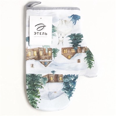 Варежка-прихватка новогодняя Forest animals 20×27 см, саржа, 100% х/л, ватин 250 г/м²