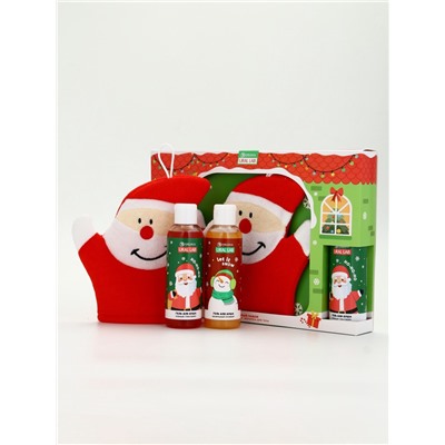 Подарочный набор новогодний «Дед Мороз», гель для душа 2 шт х 150 мл, мочалка, URAL LAB