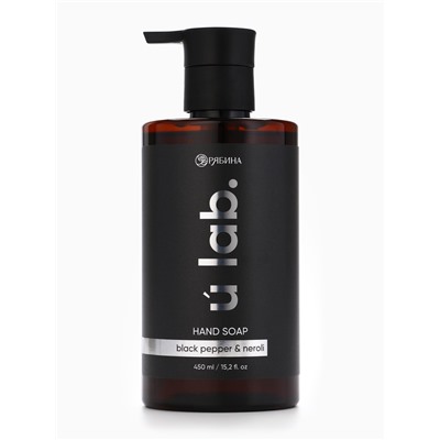 Мыло для рук жидкое, 450 мл, аромат чёрный перец и нероли, ULAB