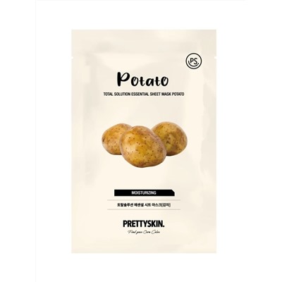 PRETTY SKIN - МАСКА ТКАНЕВАЯ С ЭКСТРАКТОМ КАРТОФЕЛЯ TOTAL SOLUTION ESSENTIAL SHEET MASK POTATO, 23 ГР
