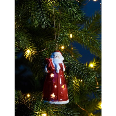 Светодиодная подвеска «Дед Мороз», 9.6×5.1×5.1 см, 1 LED, от батареек LR44×3, свечение тёплое белое