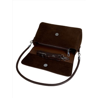 Женская сумка из искусственной замши, цвет шоколад