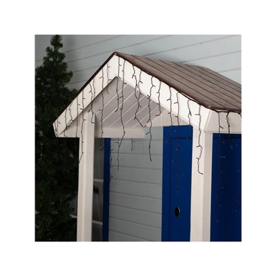 Гирлянда «Бахрома» 3×0.6 м, IP44, УМС, тёмная нить, 160 LED, свечение синее, 220 В