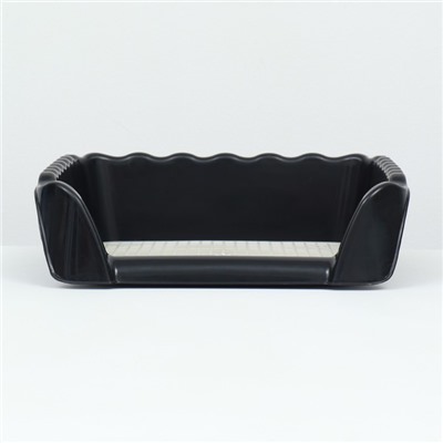 Туалет для собак с высокими бортами и съемной сеткой 38×36×12 см, чёрный