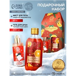 Новогодний подарочный набор косметики «Уютные мгновения»: гель для душа 300 мл и мист для тела 88 мл, URAL LAB