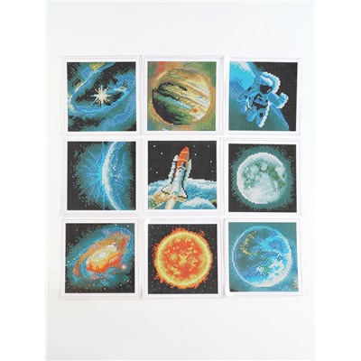 Алмазная мозаика 9 в 1 «Космос», 14.5×14.5 см