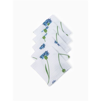 Набор платочков «Крошка Я» Cornflowers вид 2, 20×20 см-5 шт., муслин, хлопок 100%