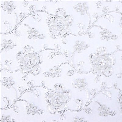 Дорожка на стол Этель с пайетками, 40×90 ±5 см, п/э, белая