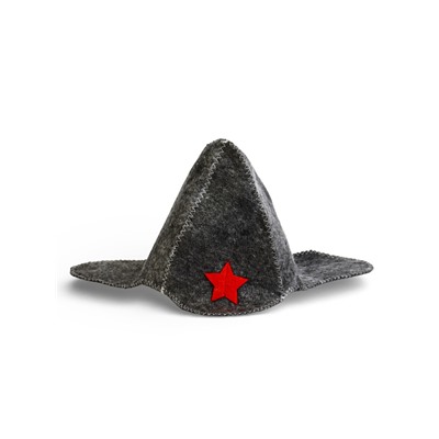 Набор для бани «Буденовец», 3 предмета: шапка, коврик, рукавица, серый, «Добропаровъ»