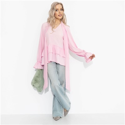 Блуза свободного кроя, Стильный нюанс (розовая)