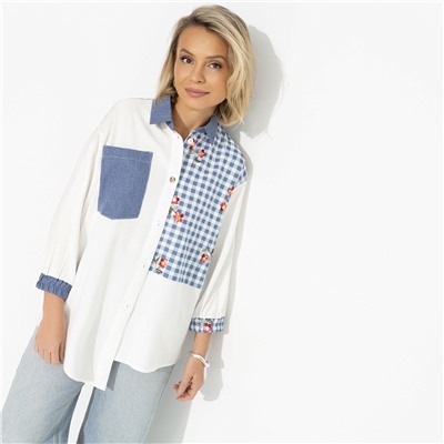 Рубашка комбинированная, Жемчужина образа (white)