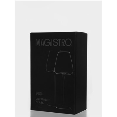 Бокалы для вина Magistro «Амьен», 530 мл, h=28 см, набор 2 шт., стекло, прозрачные