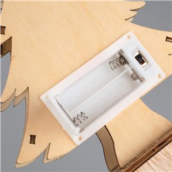 Светодиодная фигура «Ёлка с оленем» 12×20×5 см, дерево, батарейки АААх2 (не в комплекте), свечение тёплое белое