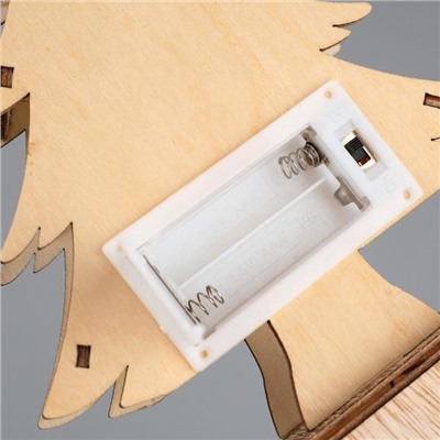 Светодиодная фигура «Ёлка с оленем» 12×20×5 см, дерево, батарейки АААх2 (не в комплекте), свечение тёплое белое