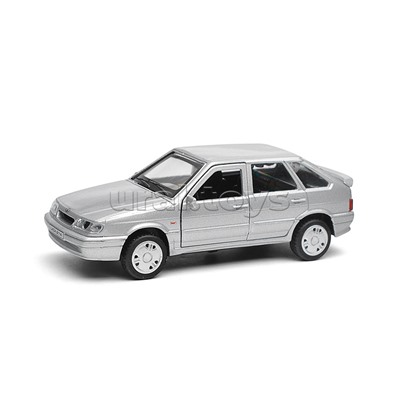 Машина металл LADA-2114 "SAMARA" 12 см, двери, багаж, инерц, серебристая