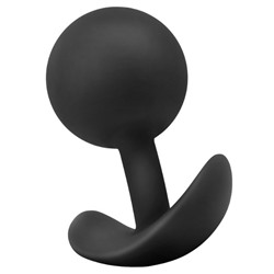 Черная анальная пробка Silicone Vibra Plug - 8,9 см.