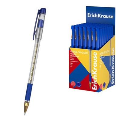 Ручка шариковая ULTRA-30 Gold Stick&Grip Classic, Super Glide Technology черная 0.7 мм 63112 ErichKrause