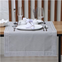 Дорожка на стол Этель со стразами, 50×100 ±5 см, серая, п/э