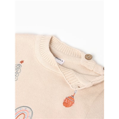 Костюм вязаный детский «Крошка Я. Новогодние игрушки», рост 86-92 см, бежевый