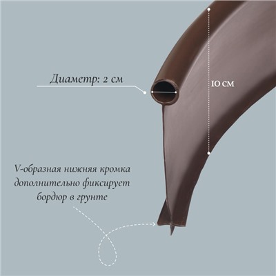 Лента бордюрная, 10 см×10 м, толщина 1 мм, пластиковая, коричневая, KANTA