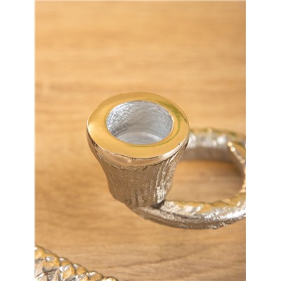 Подсвечник «Змейка», 15×9.5×5 см, алюминий