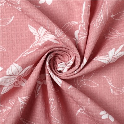 Простыня вафельная для бани «Лилия», 150×180 см, хлопок 100%, розовое