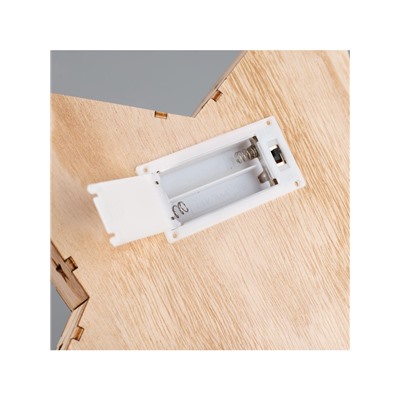 Светодиодная фигура «Дед Мороз в лесу» 30×30×5 см, дерево, батарейки АААх2 (не в комплекте), свечение тёплое белое