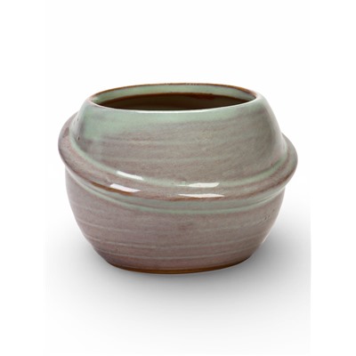 Декоративный горшок для цветов «Сатурн», 6×6×6 см, керамический, серый, Greengo