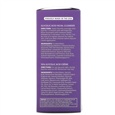 Reviva Labs, Glycolic Duo, крем с 10% гликолевой кислотой и очищающее средство для лица с гликолевой кислотой, 2 шт.