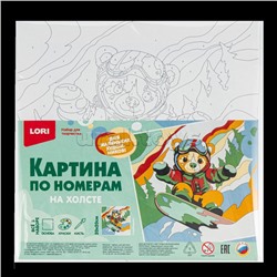 Картина по номерам на холсте 20х20 "Сноубордист"