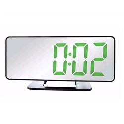 Будильник сетевой  185*65*95мм,  часы 220В зел.цифры + USB кабель