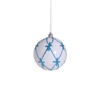 Ёлочные игрушки «Агнет» узоры, шары новогодние, набор d=8 см, 5 шт., МИКС