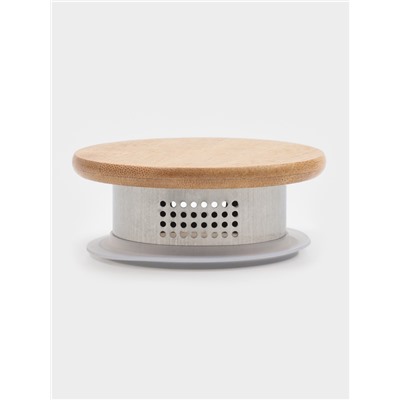 Крышка универсальная BellaTenero «Эко.Univers», 9(7)х3.7 см, с ситом, металл, бамбук