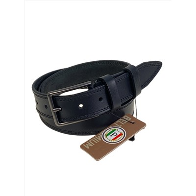 Ремень мужской из натуральной кожи, цвет черный