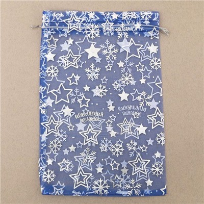 Мешочек подарочный новогодний органза «Исполнения желаний», 20×30 см ± 1.5 см