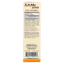 Jarrow Formulas, SAMe 200, S-аденозил-L-метионин, 200 мг, 20 таблеток
