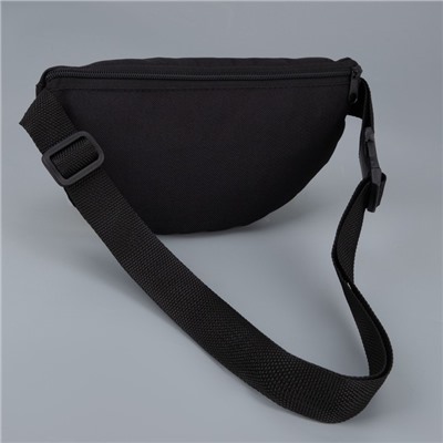 Сумка поясная Black, 32×8×15 см, отдел на молнии, наружный карман, чёрная