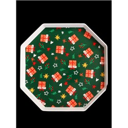 Поднос 28 см / X28 /уп 120/ Новогодний