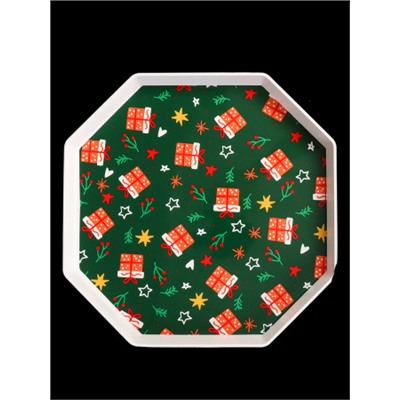 Поднос 28 см / X28 /уп 120/ Новогодний