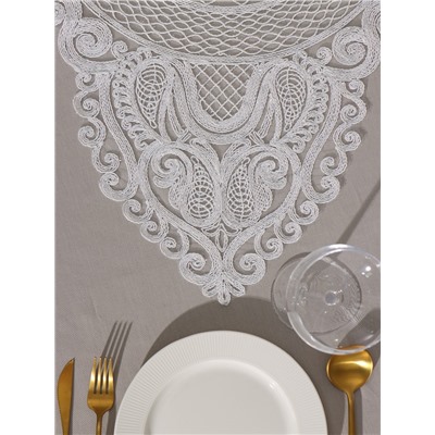 Дорожка на стол Этель ажурная, белая, 40×90 см, 100%п/э
