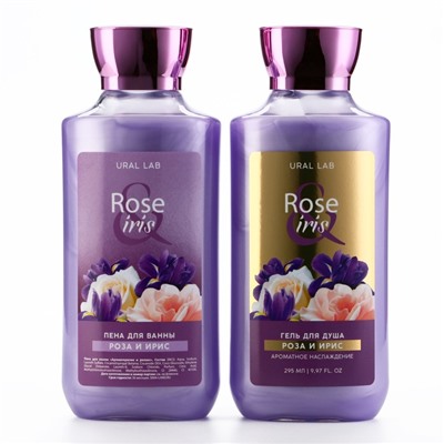 Подарочный набор URAL LAB Rose iris «8 марта», гель для душа и пена для ванны 2×295 мл, FLORAL & BEAUTY