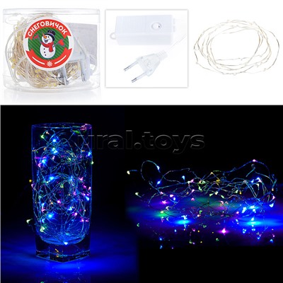 Электрогирлянда светодиодная Роса, 20 м, 200 ламп, цветная