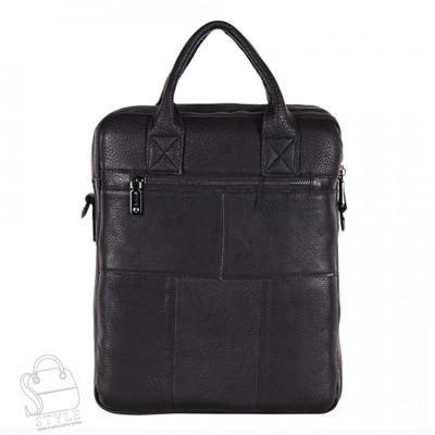 Сумка мужская кожаная 3888Z black Zinimsk/50(дефект)