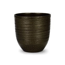 УЦЕНКА Горшок цветочный с поддоном 5л, темное золото керамика, "Золото" (М)