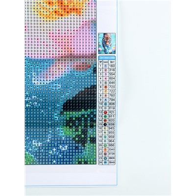 Алмазная мозаика с полным заполнением на холсте «Тигр в воде», 40×50 см