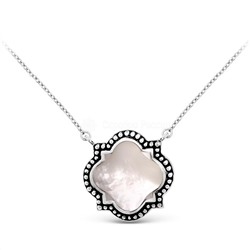 Кольцо из серебра с перламутром родированное 925 пробы OR7389-1