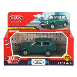 Машина металл LADA 4x4 длина 10 см, инерц, зеленый